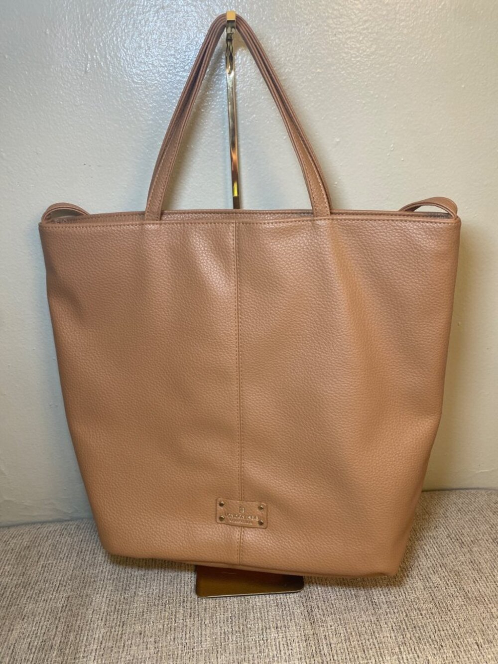 NWOT London Fog Collection Tan Pebbled Large Shoulder Tote Bag